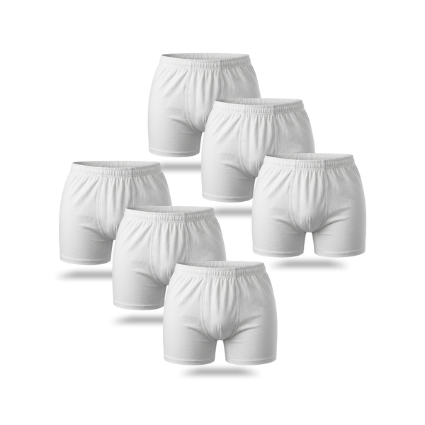 Men’s 6-Pack 100% Cotton Boxer Shorts