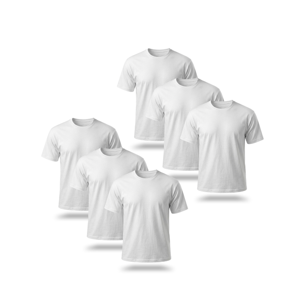 Men’s 6-Pack 100% Cotton Short Sleeve T-Shirts